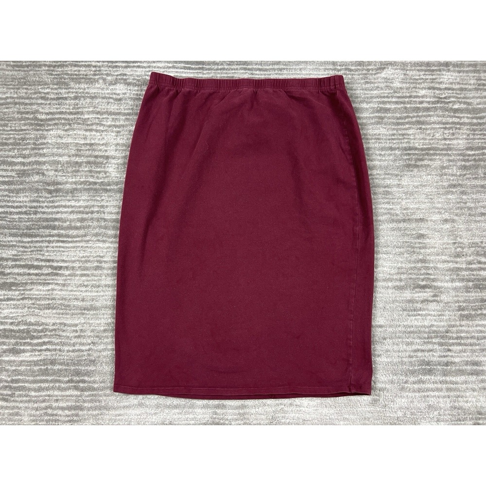 Faded Glory Skirt Womens Medium Red 8-10 Knee Length Pull On Pencil